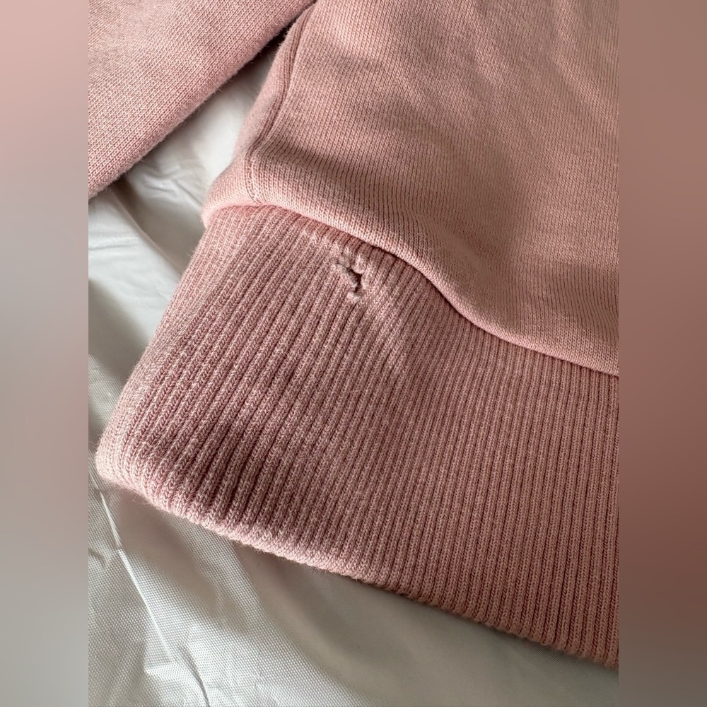 Boden high ruffle collar pink navy trim sweater size 16/18 plus size - Picture 10 of 12